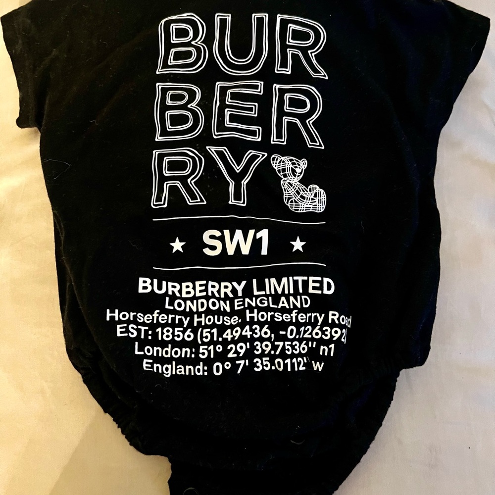 Burberry Black and White Baby Onesie